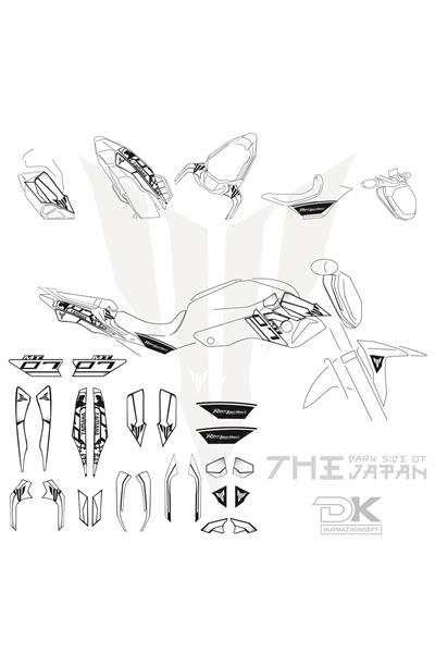MT 07 BEYAZ STİCKER SET