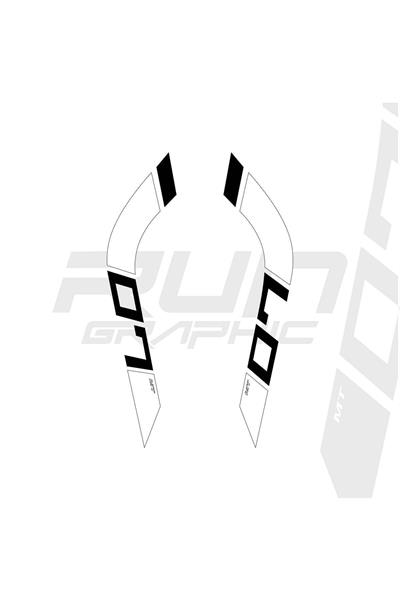 MT 07 Fuel Tank Sticker White 2014-2017 Model 2 Compatible