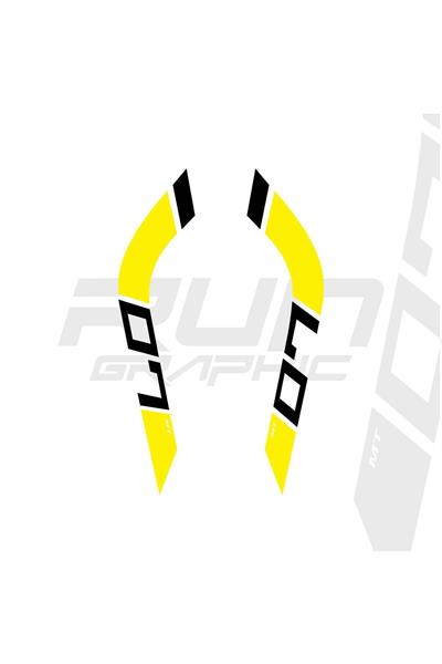 MT 07 Fuel Tank Sticker Yellow 2014-2017 Compatible Model 2