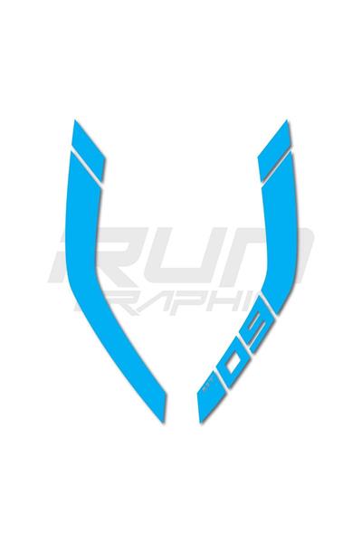 MT 09 2014-2017 Blue Fuel Tank Sticker Compatible