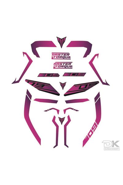 MT 09 2017-2019 MOR PEMBE STİCKER SET