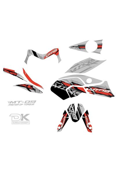 MT09 GRAY RED CHANNEL 2014 2016 FULL STICKER KIT SET