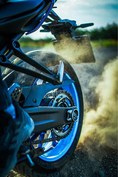 MT-07 600RR R1 Front 120 Rear 180mm Compatible Rim Stripe Blue Total 4 Pieces Set