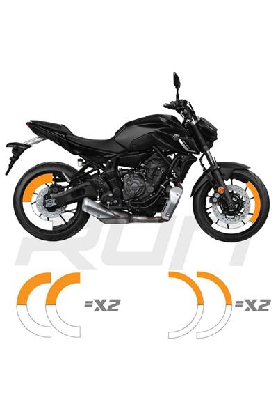 MT-07 600RR R1 Front 120 Rear 180mm Compatible Half Rim Stripe Two Colors Orange White Total 4 Pieces