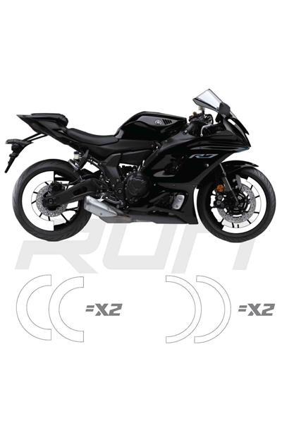 MT-07 600RR R1 Front 120 Rear 180mm Compatible Rim Stripe White Total 4 Pieces