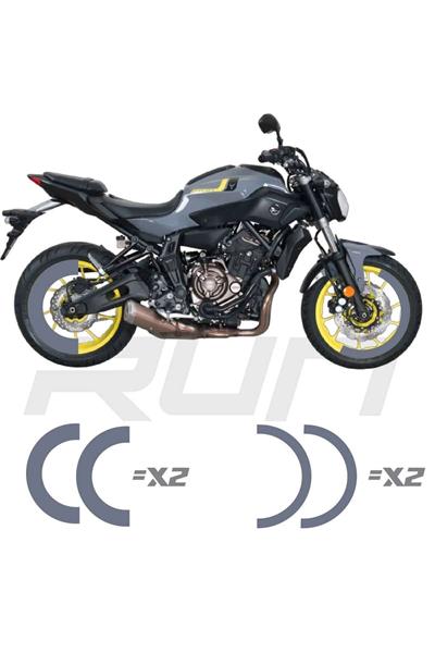MT-07 600RR R1 Front 120 Rear 180mm Compatible Half Rim Stripe Gray Total 4 Pieces Set