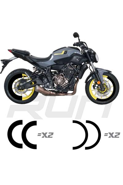 MT-07 600RR R1 Front 120 Rear 180mm Compatible Half Rim Stripe Black Total 4 Pieces