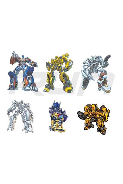TRANSFORMERS CARTOON (10CM) STİCKER SETİ ARABA,MOTOSİKLET,KASK,LAPTOP,CAM,TELEFON STİCKER