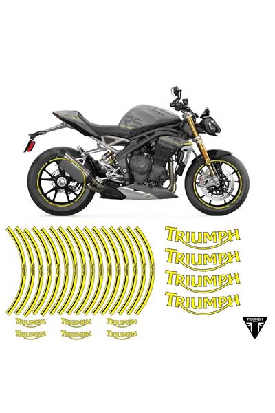 TRIUMPH SARI JANT ŞERİDİ JANT İÇİ YAZILI STİCKER