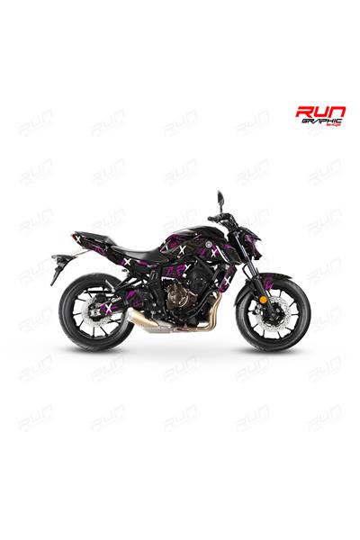 YAMAHA MT 07 2018-2019 DOUBLE COLOUR FULL BODY KİT STİCKER SET- JANT STİCKER-KAFA STİCKER BİRLİKTE