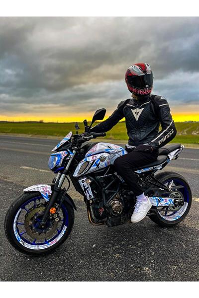 YAMAHA MT 07 2018-2019 DOUBLE COLOUR FULL BODY KİT STİCKER SET- JANT STİCKER-KAFA STİCKER BİRLİKTE