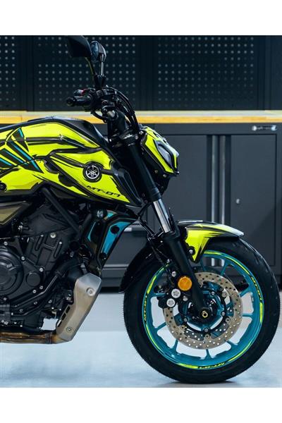 YAMAHA MT 07 2020-2024 V3 YELLOW CARTOON GRAPHİC STİCKER KİT SET