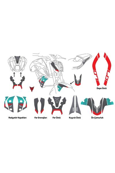 YAMAHA MT 07 OPTIM 2020-2024 STİCKER SET