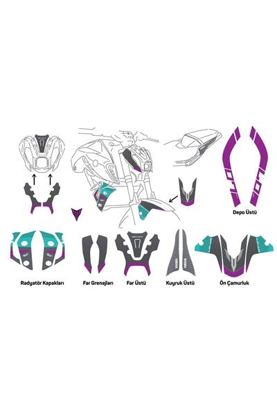 YAMAHA MT 07 OPTIM 2020-2024 STİCKER SET