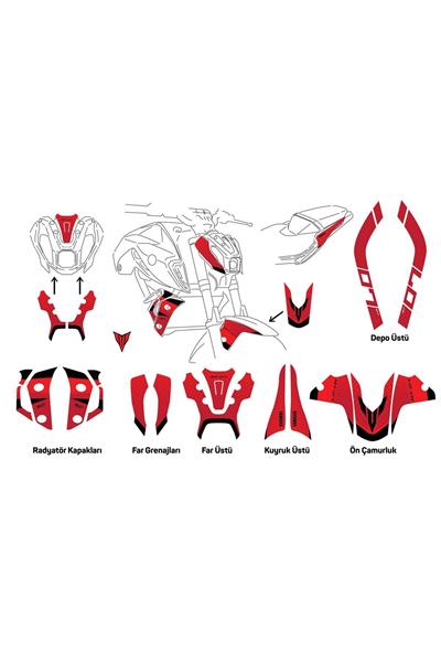YAMAHA MT 07 OPTIM 2020-2024 STİCKER SET