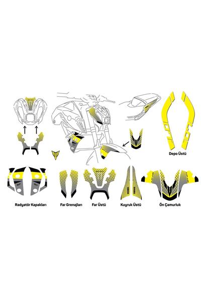 YAMAHA MT 07 OPTIM 2020-2024 STİCKER SET