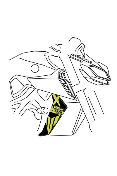 YAMAHA MT09 SP 2017-2020 Uyumlu MOTOSİKLET RADYATÖR KAPAK AİR STİCKER MODELİ MDL2