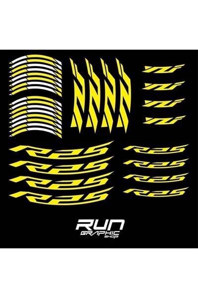 Yamaha YZF R25 Compatible Yellow Rim Stripe Sticker