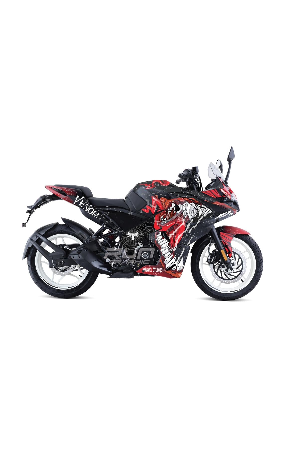 Bajaj Pulsar RS 200 Venom Tam Kaplama Grafik Kiti, Motosiklet Sticker Seti Çıkartması