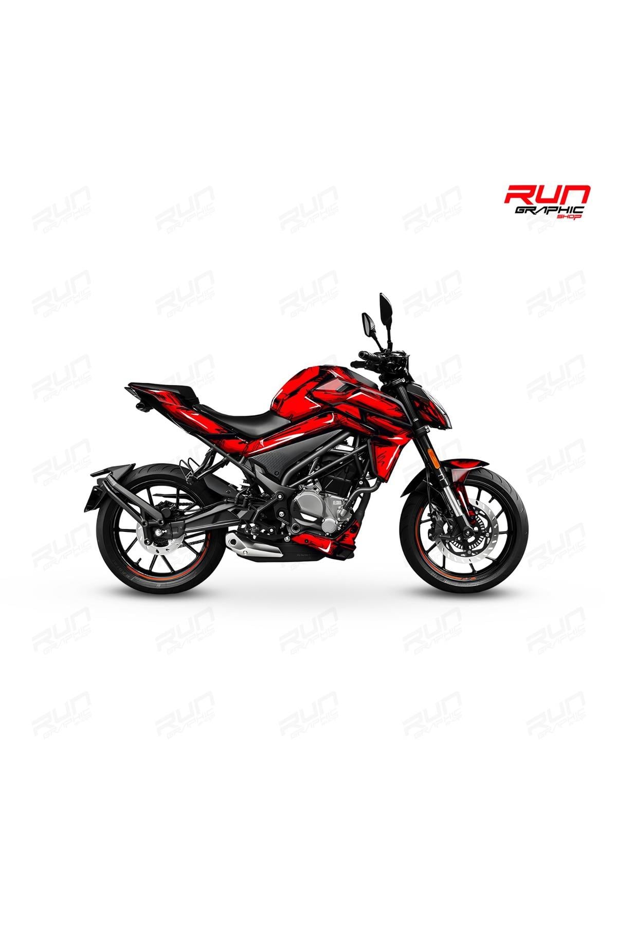 CF Moto NK 250 Mavi Cartoon Desenli Tam Kaplama Grafik Kiti, Motosiklet Sticker Seti
