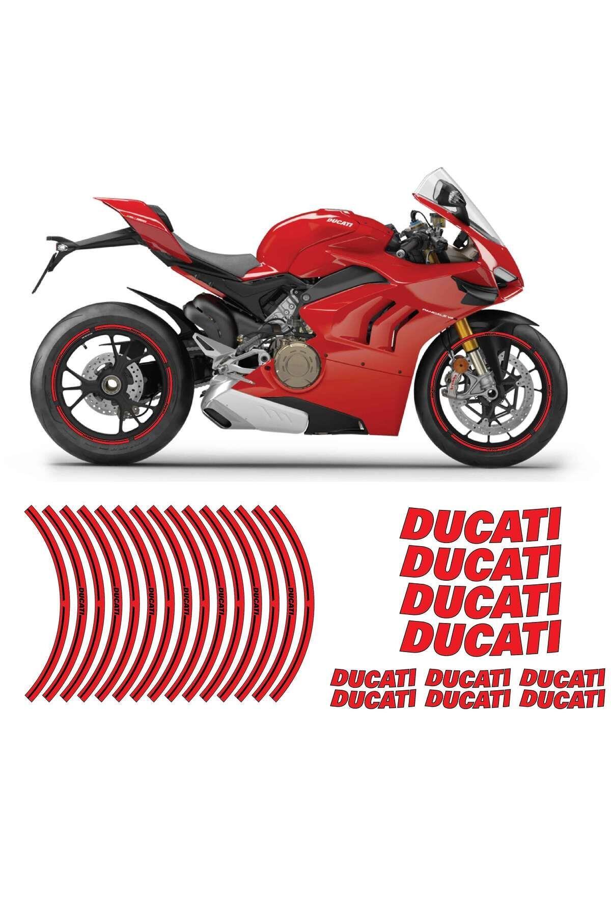 DUCATİ KIRMIZI JANT ŞERİDİ JANT İÇİ YAZILI STİCKER