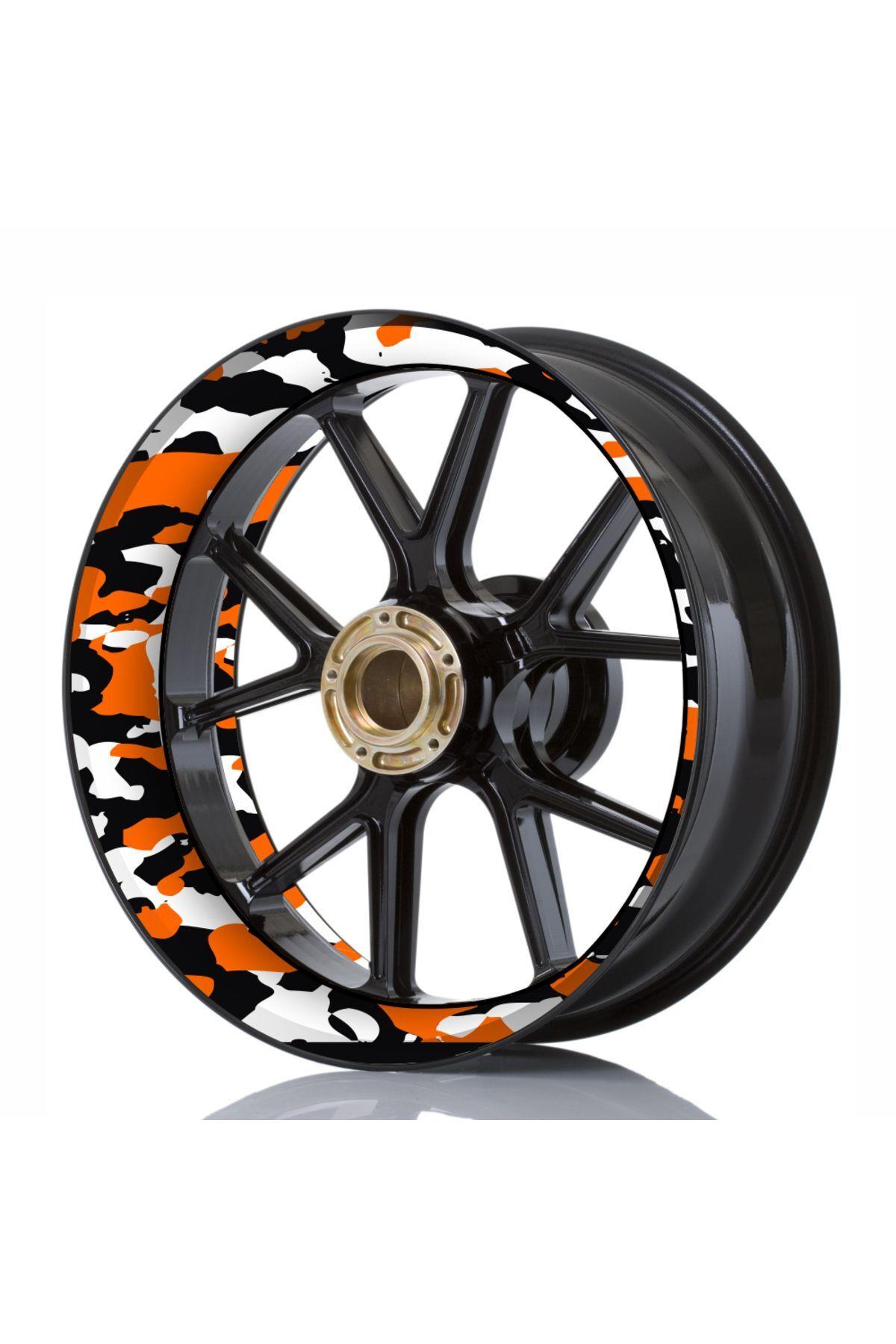 KAMUFLAJ MOTOSİKLET JANT ŞERİDİ 17 INC STİCKER FULL TAKIM SET