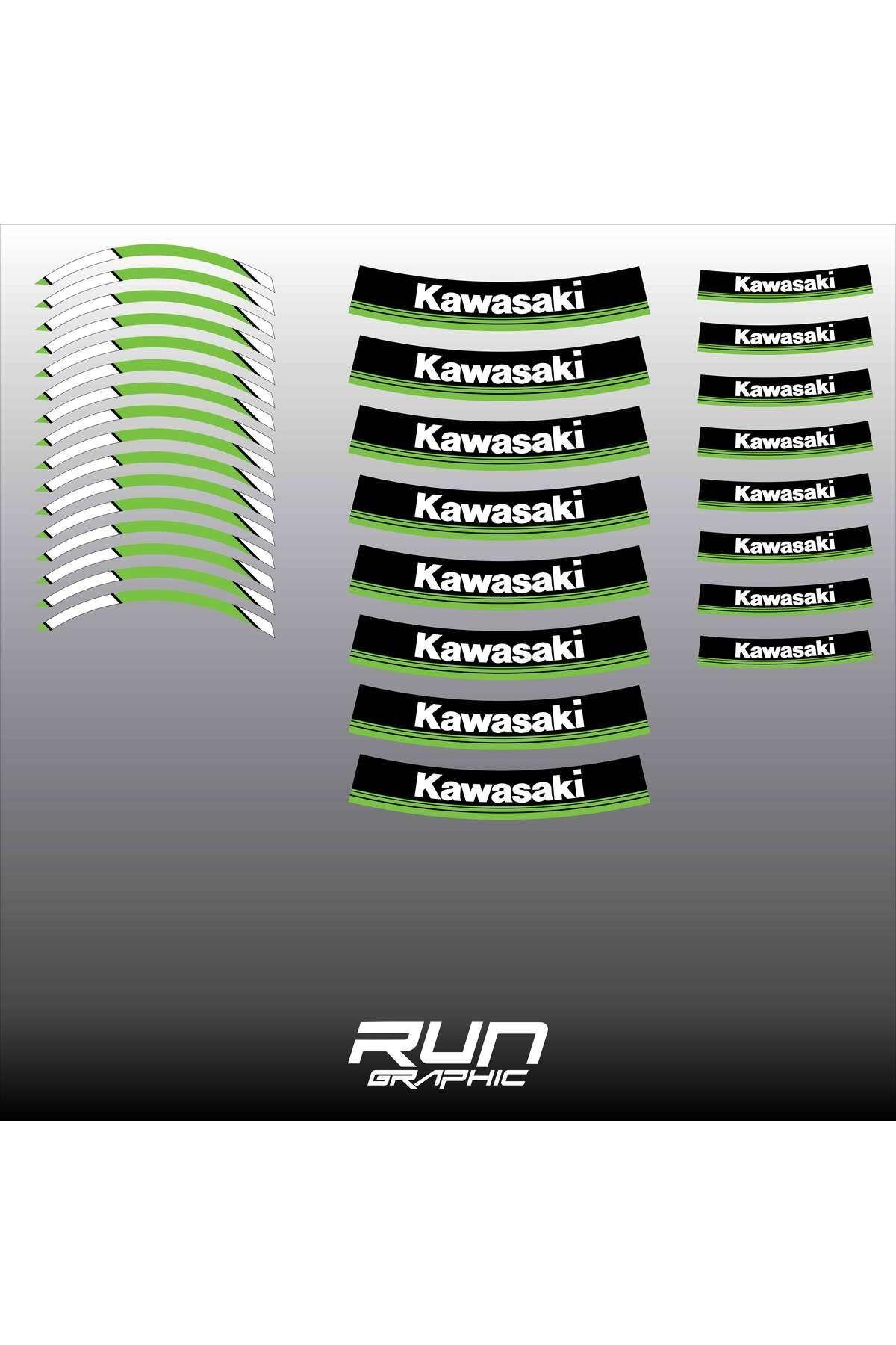 KAWASAKİ MOTORSİKLET YEŞİL JANT ŞERİDİ JANT İÇİ YAZILI 17 INC