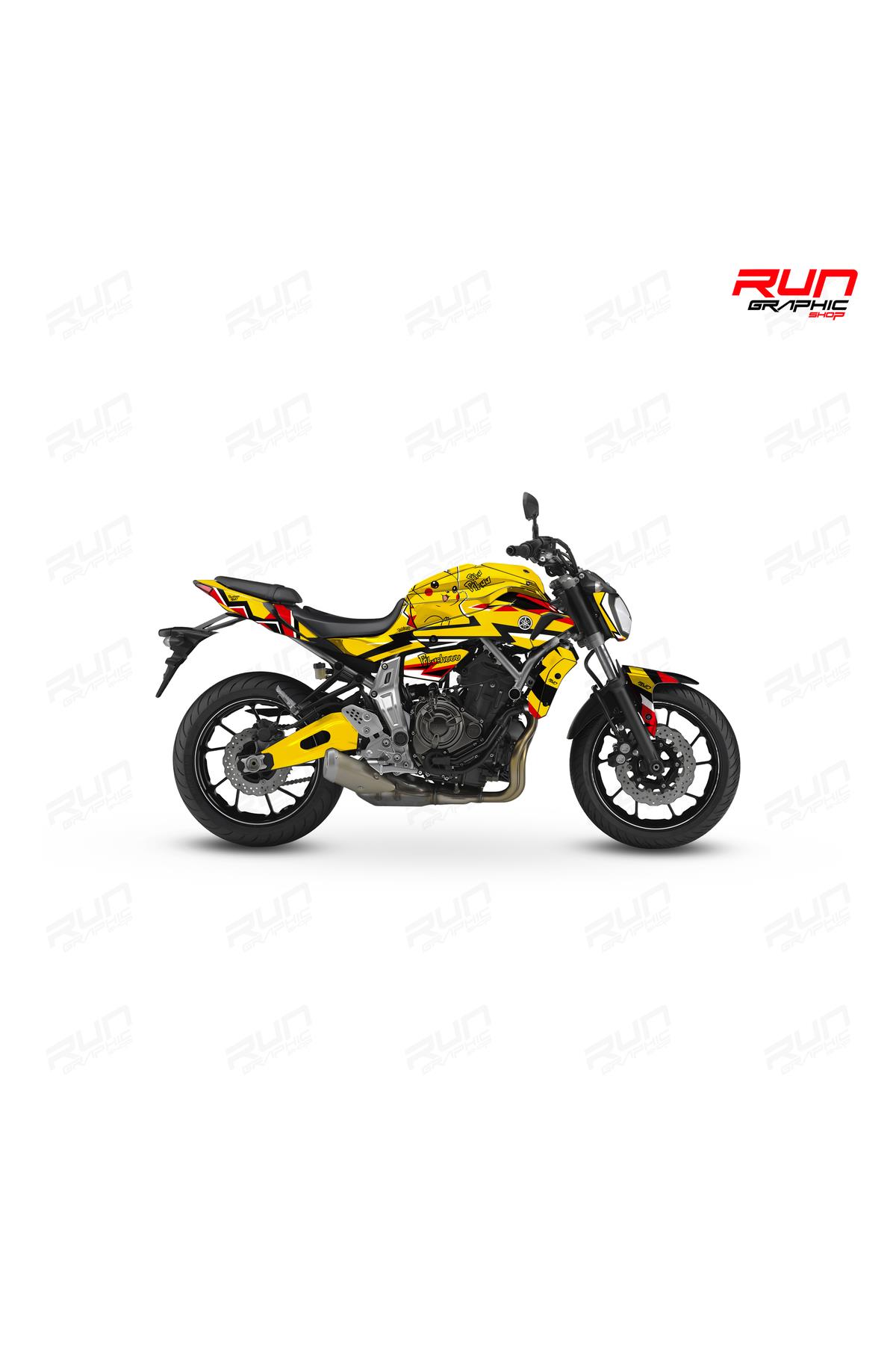 MT 07 2014-2017 Uyumlu   SARI PİKACHU STİCKER KİT SET