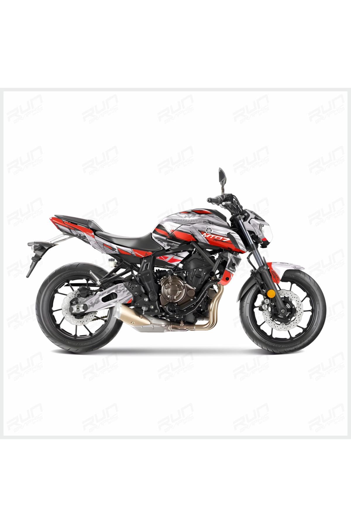 MT 07 GRİ-KIRMIZI 2018 - 2019 FULL STİCKER KİT SET