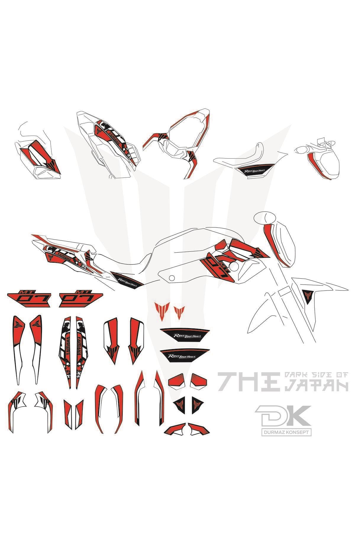 MT 07 KIRMIZI STİCKER SET