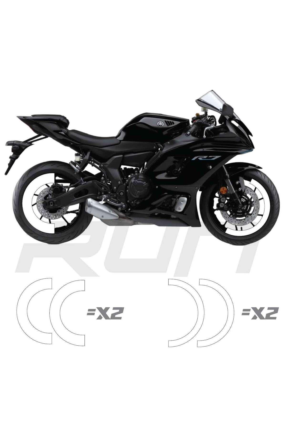 Mt07-600rr-r1 Ön 120 Arka 180 Ebat Uyumluyarım Jant Şeridi Beyaz Toplam 4 Adet