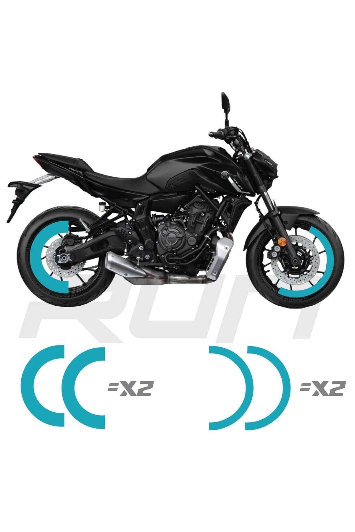 Mt07-600rr-r1 Ön 120 Arka 180 Ebat Uyumlu Yarım Jant Şeridi Su Yeşili Toplam 4 Adet Takım Halinde