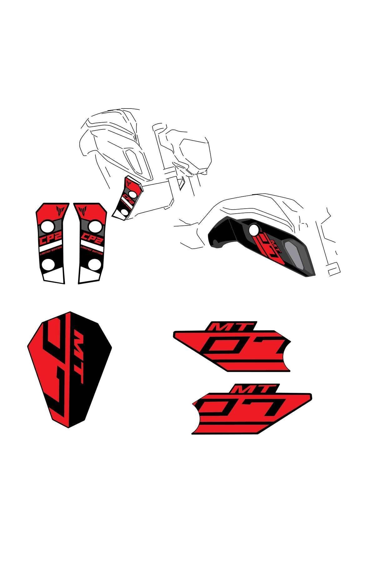 YAMAHA MT-07 2018-2019 KIRMIZI STİCKER SET