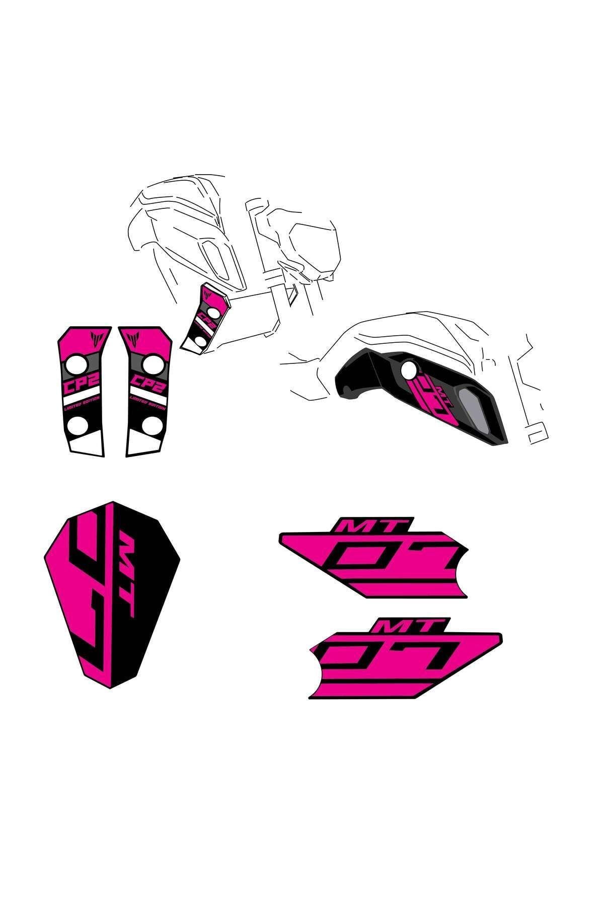 YAMAHA MT-07 2018-2019 PEMBE STİCKER SET