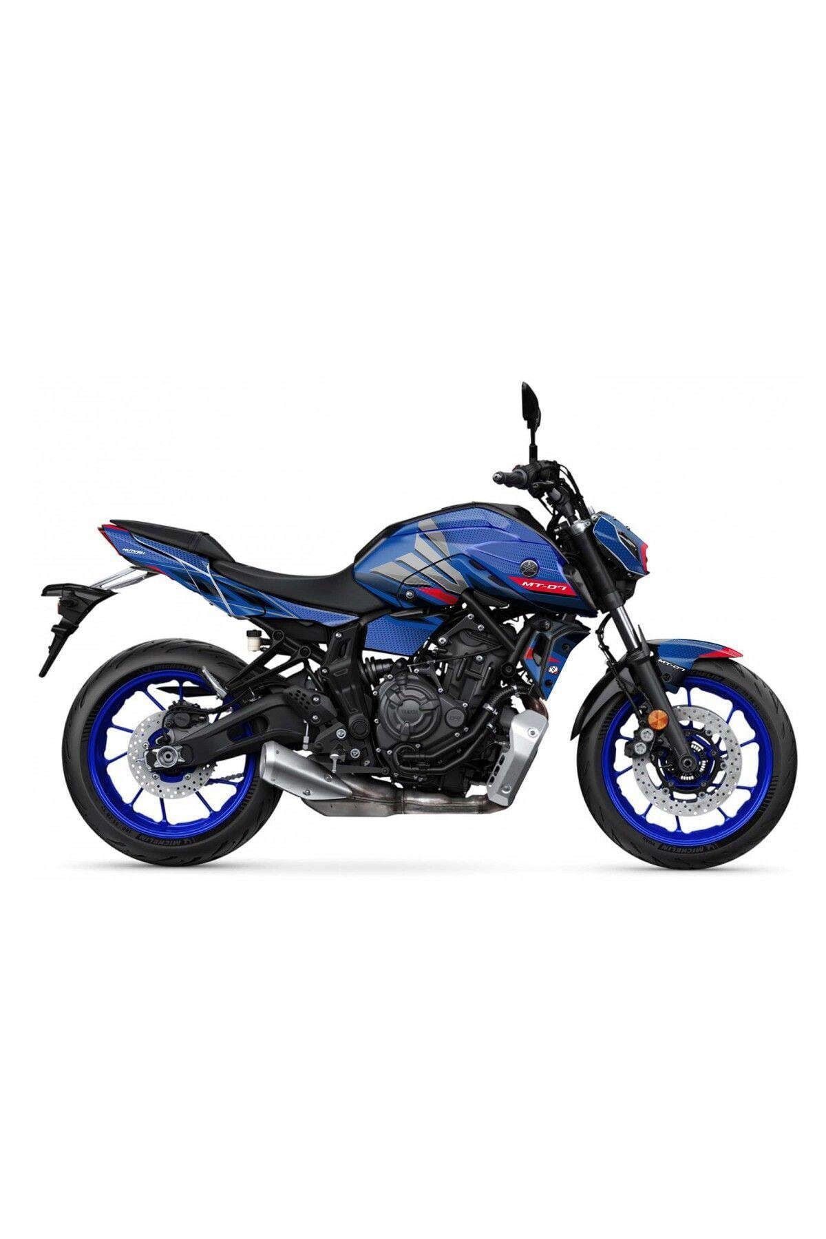 YAMAHA MT 07 2020-2024 Uyumlu KIRMIZI MAVİ PLAYER STİCKER SET FULL BODY KIT MDL2