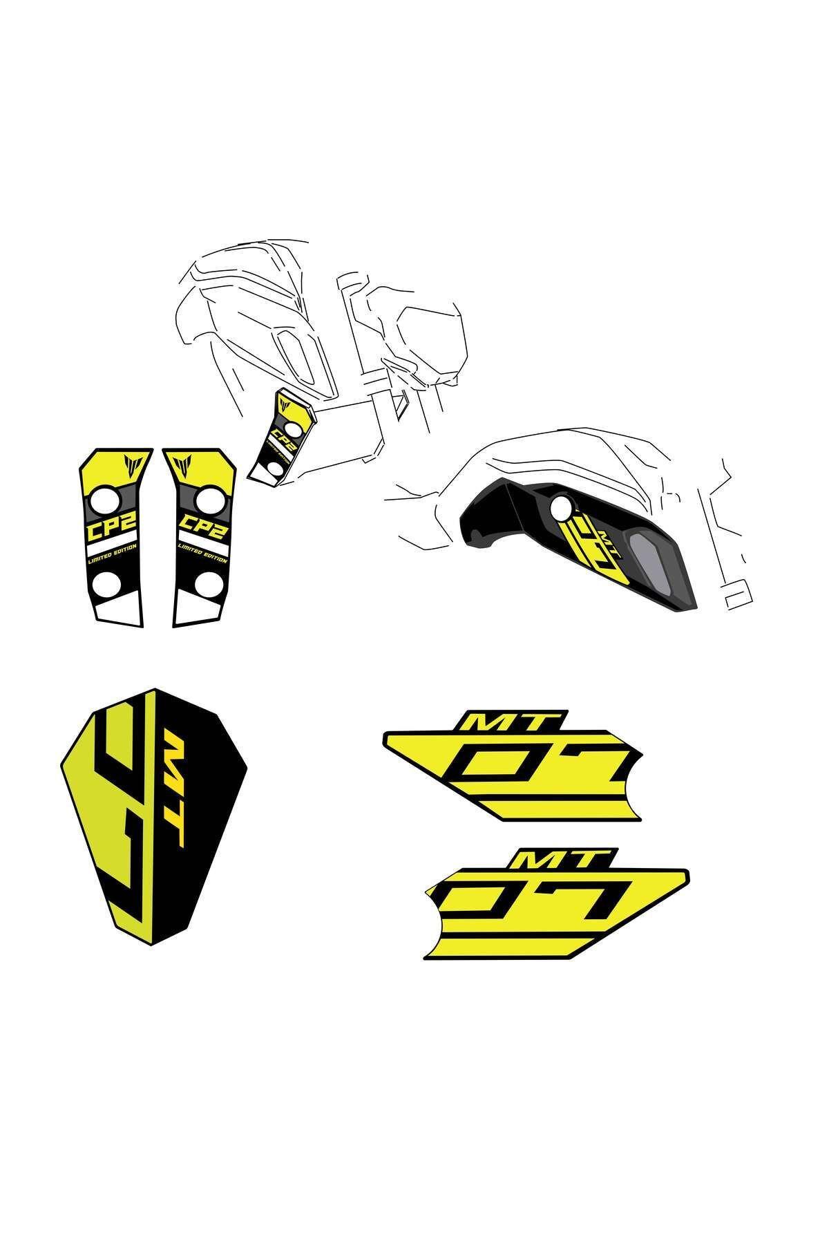 YAMAHA MT-07 YEŞİL STİCKER SET