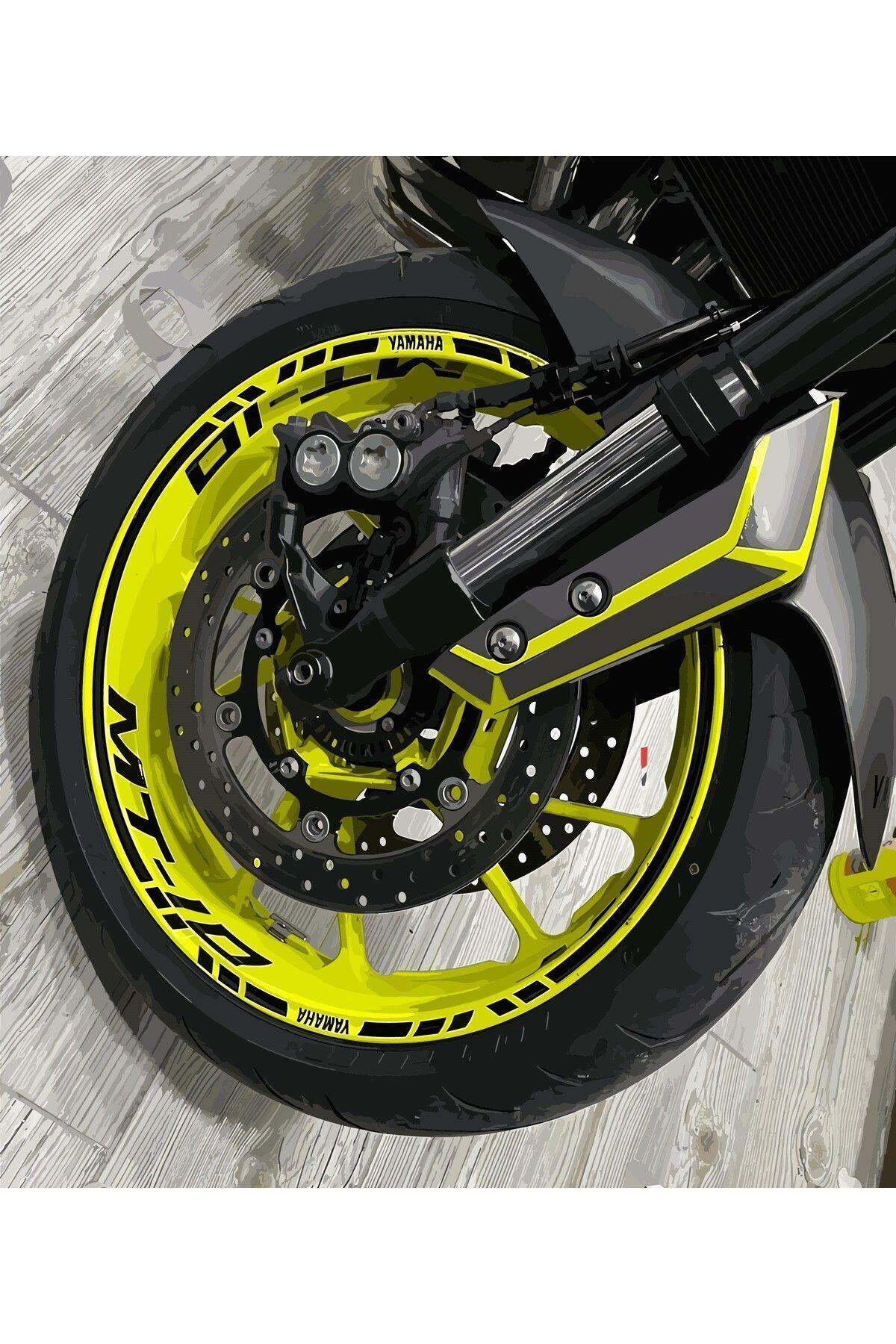 YAMAHA MT 10 SİYAH JANT İÇİ YAZILI ŞERİTLİ STİCKER