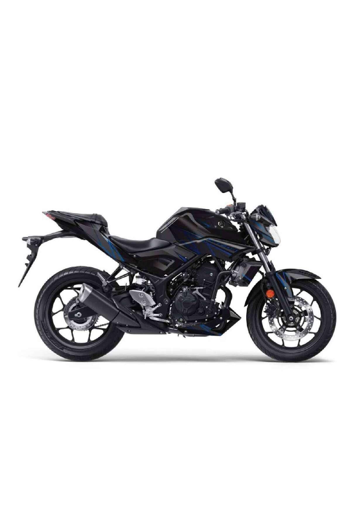 YAMAHA MT-25 2014-2018 ŞERİTLİ MAVİ-SİYAH STİCKER SET