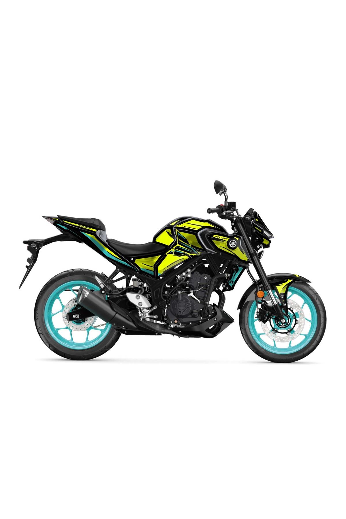 YAMAHA MT 25 2020-2024 V2 YELLOW CARTOON GRAPHİC STİCKER KİT SET