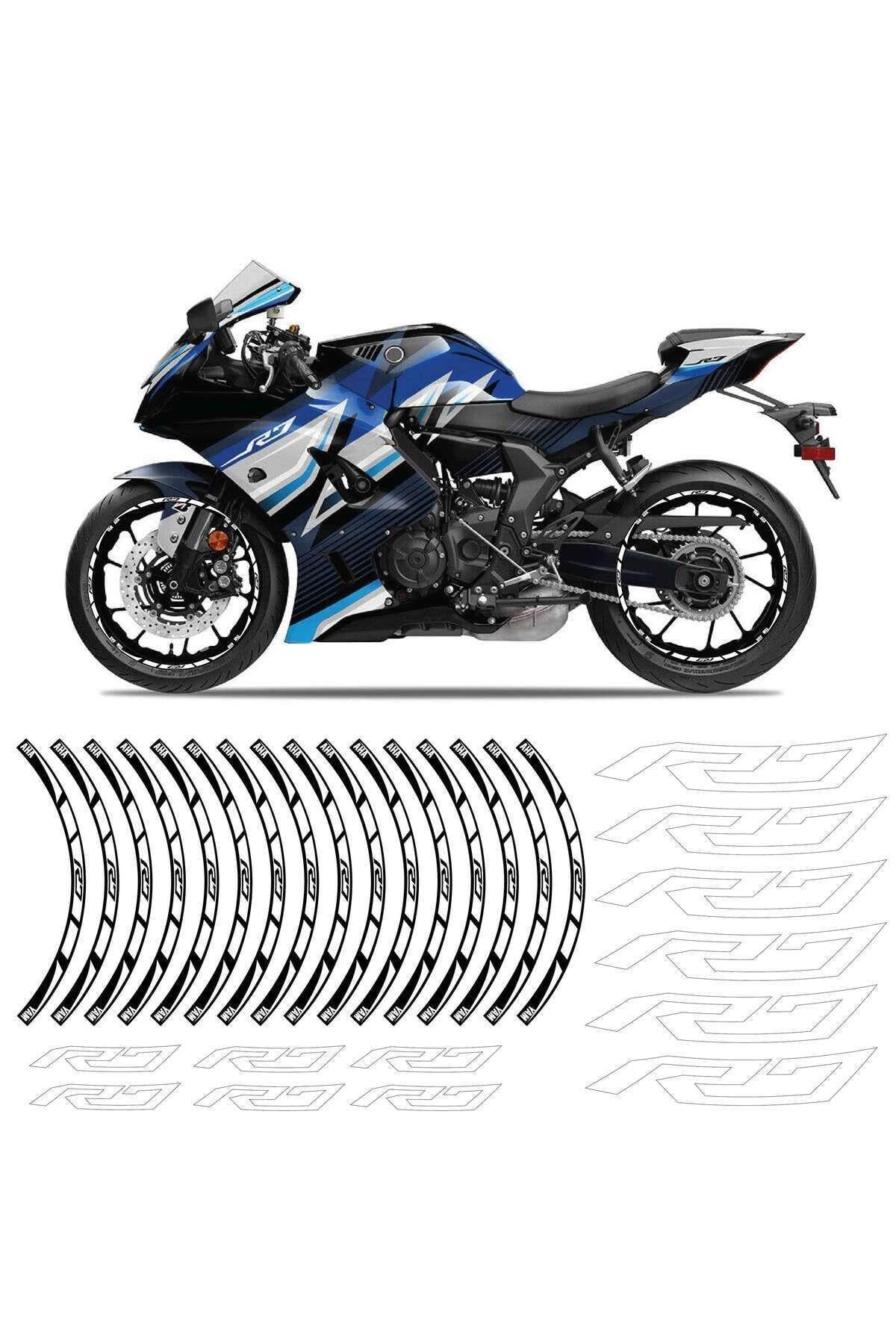 Yamaha R7 Beyaz Jant Şeridi Sticker