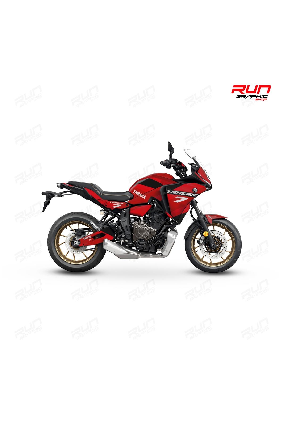YAMAHA TRACER 7 STRAIGHT RED GRAPHİC KİT STİCKER SET