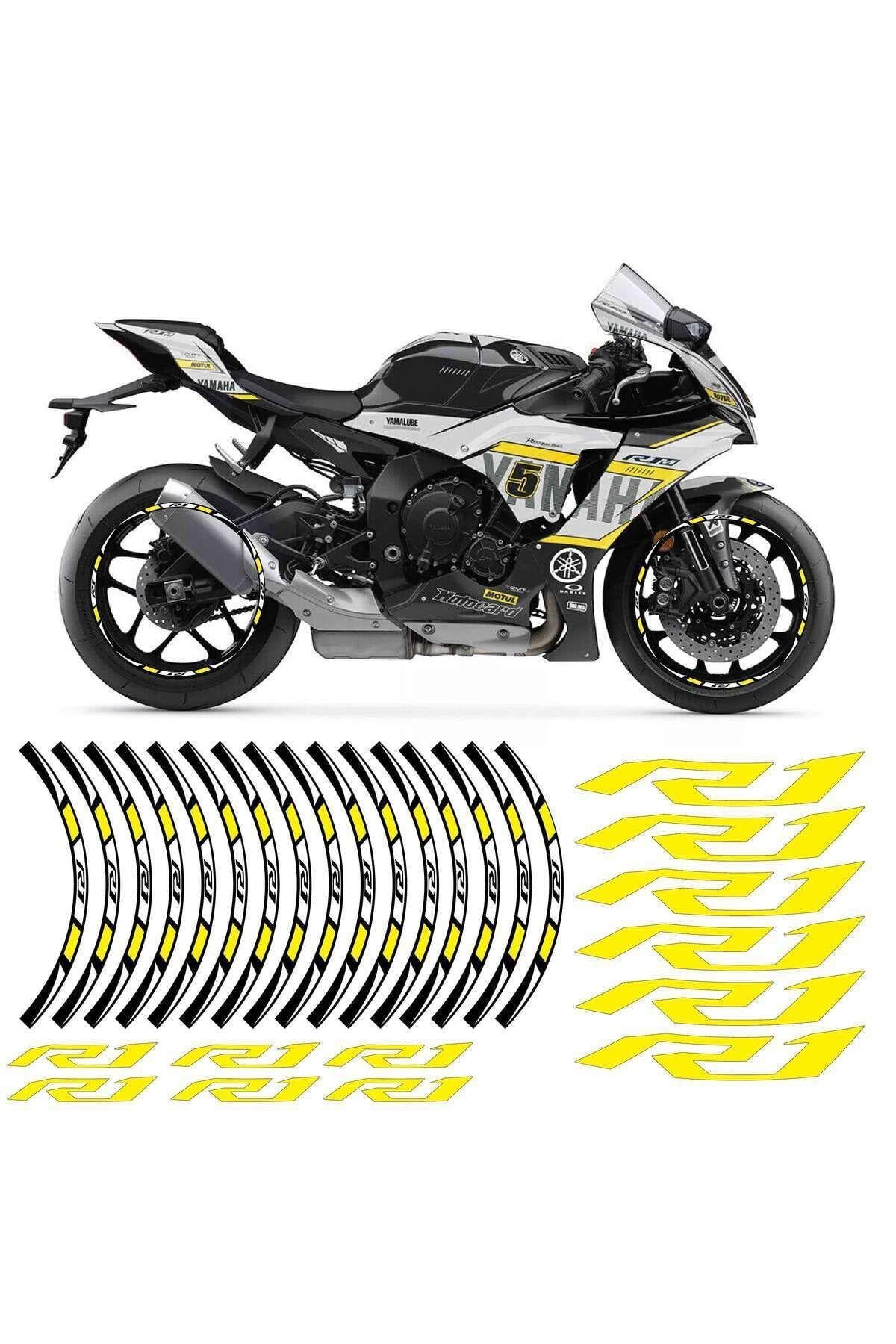 YAMAHA YZF R1 SARI JANT ŞERİDİ STİCKER