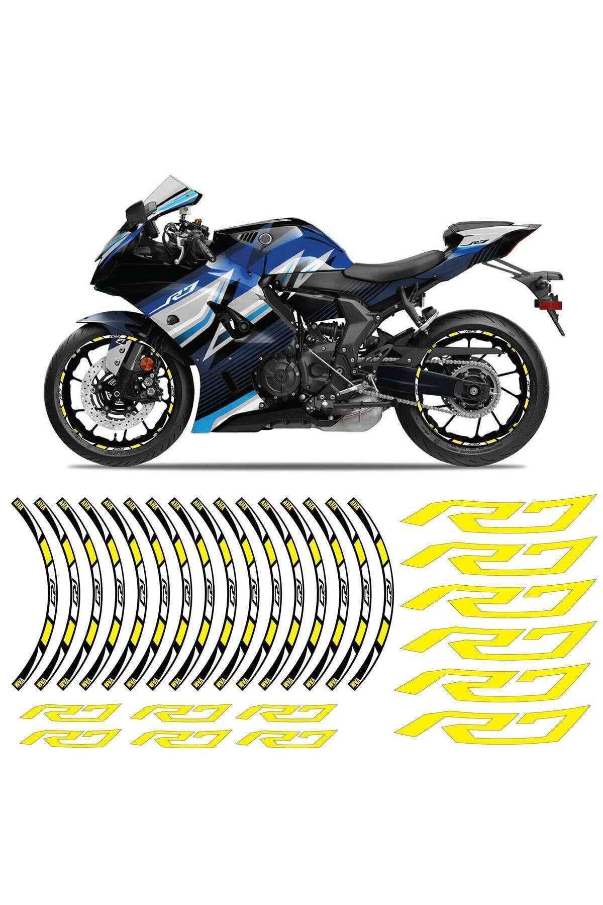YAMAHA YZF R7 SARI JANT ŞERİDİ STİCKER