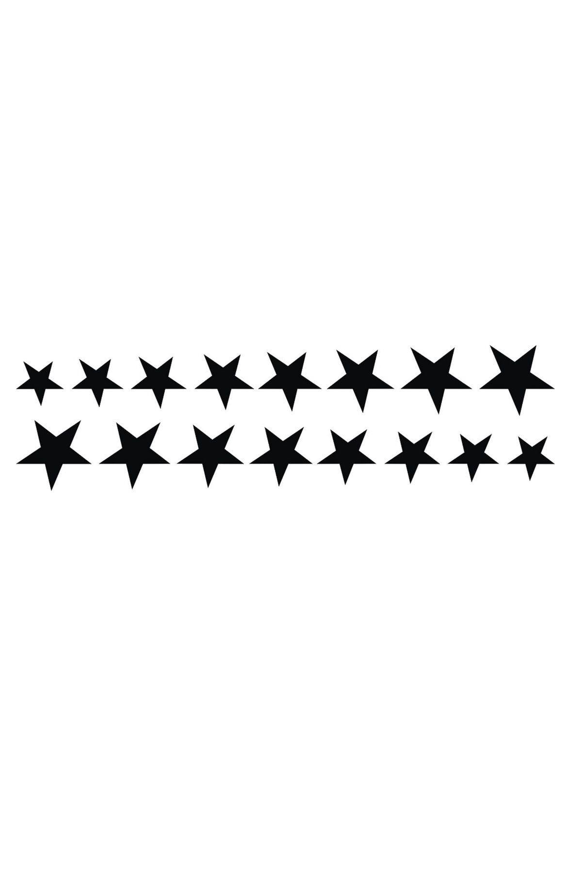 YILDIZ STİCKER, Yıldız sticker 50 cm 2 adet siyah