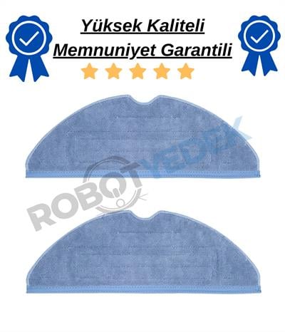 Roborock S8, S8 Plus, S8 Pro Ultra Uyumlu 2 Adet Mop Fiber Bez Paspas-Yüksek Kaliteli