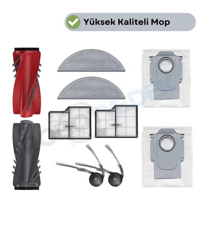 Roborock Saros 10  Uyumlu Ana Fırça, Hepa Filtre  Mop  Yan Fırça Toz Torbası Seti 10 Parça