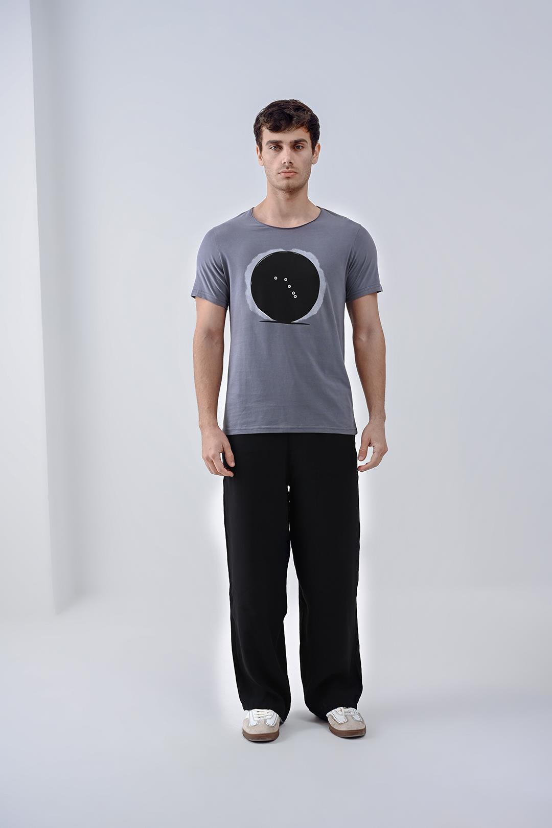 Dünya Tasarım Pamuk Gri T-shirt