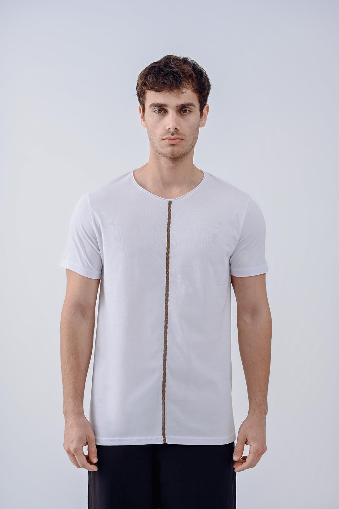 Halat Tasarım Pamuk Beyaz T-shirt