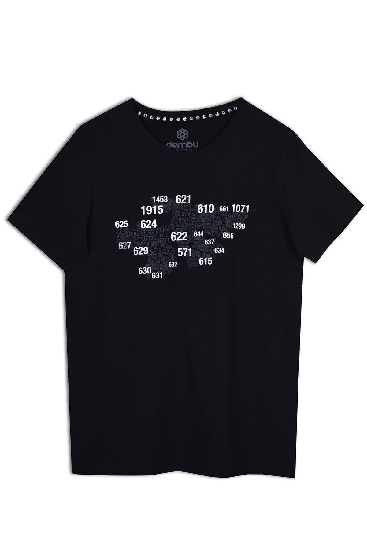 Ortadoğu Tasarım Bisiklet Yaka Siyah Pamuk T-shirt 22’