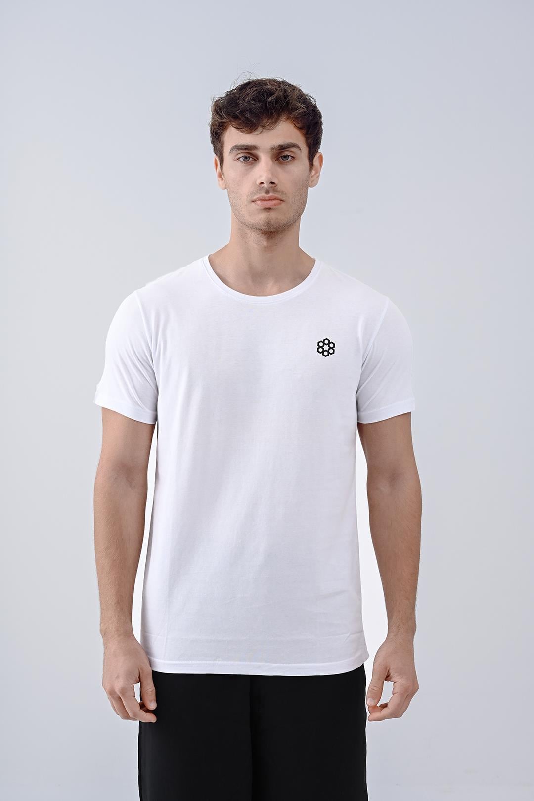 Tasarım Pamuk Baskılı Beyaz T-shirt